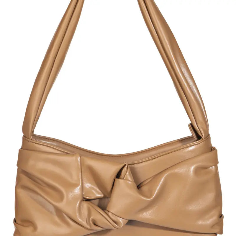Faux leather knot purse
