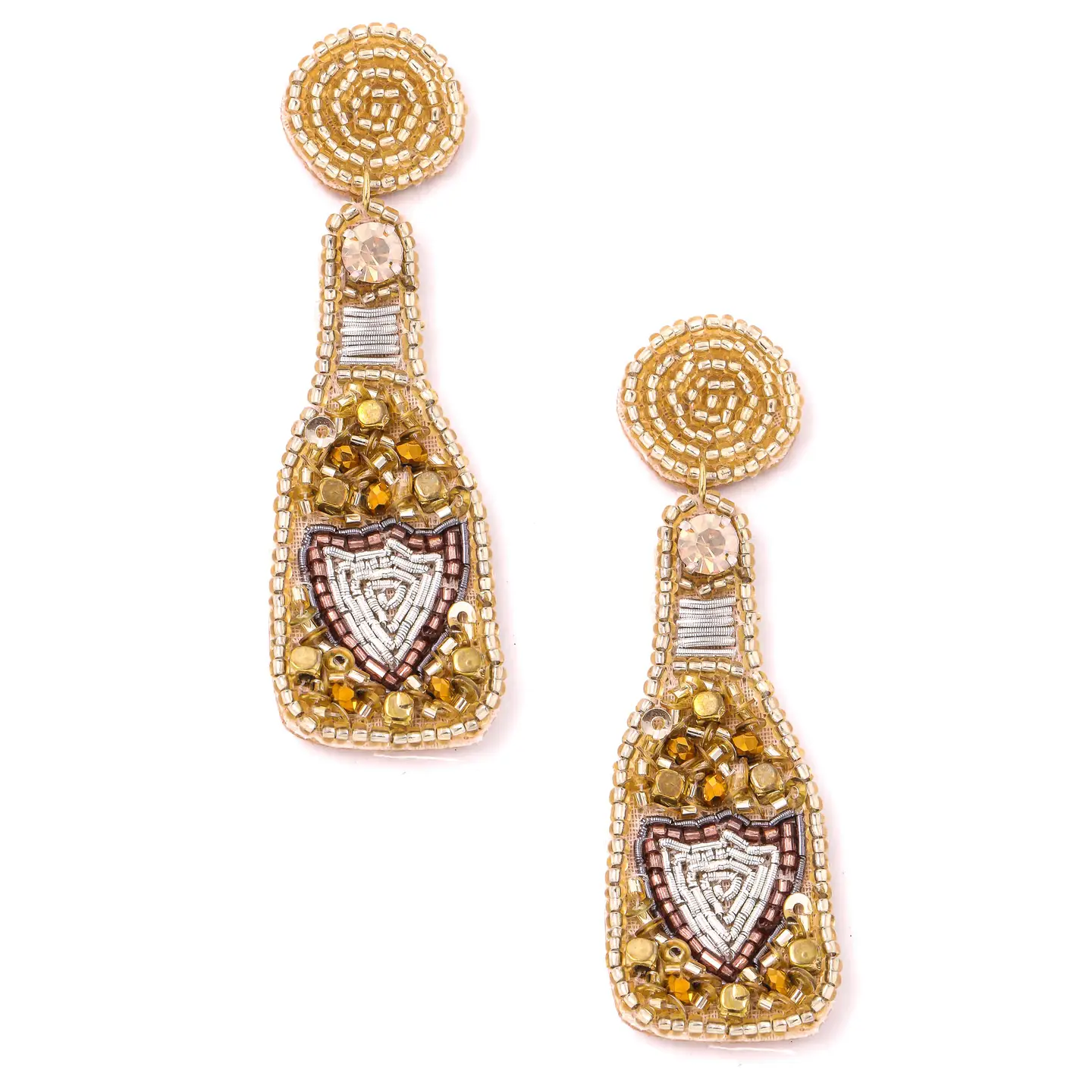 Beaded Bottle Drop Earrings