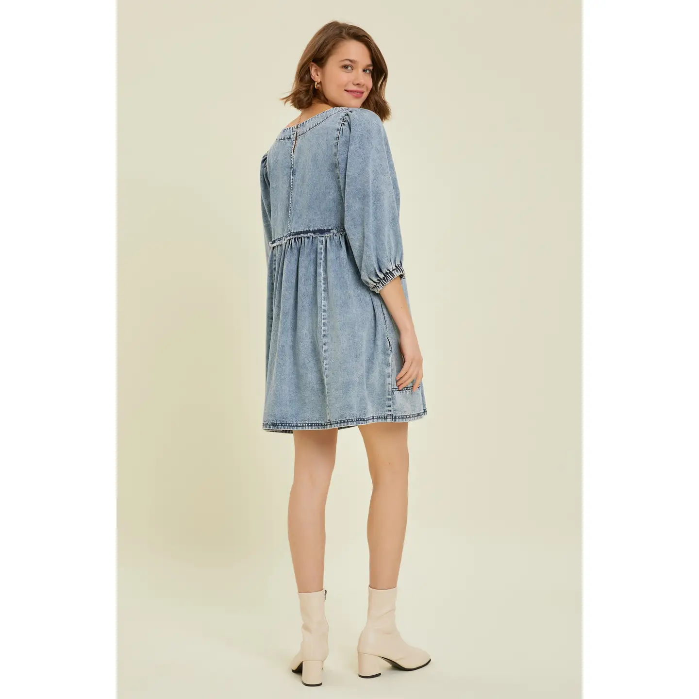 Washed Denim Oversized Babydoll Dress – Alabaster Nest Washed Denim Oversized Babydoll Dress – Alabaster Nest