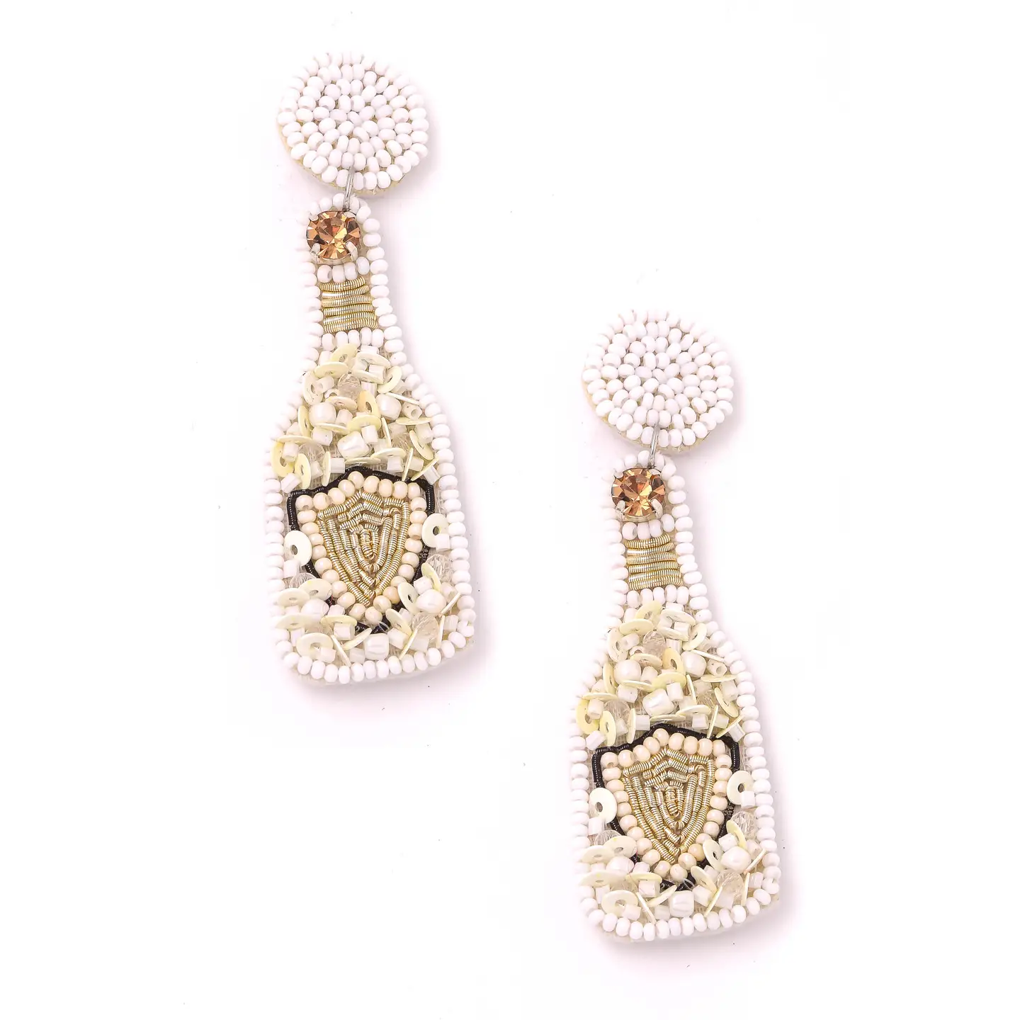 Beaded Bottle Drop Earrings